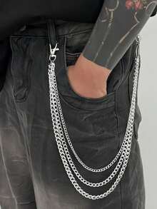 1pc Minimalist Multi-Layer Pant Chain, Street Hip-Hop Punk Accessory - Multicolor - View 11