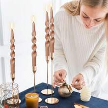 Long Candlesticks Spiral Taper Candle,Gedengi 2pcs Brown Tapered Candles 10 Inches Twisted Candlestick Cute Candle Sticks Wax For Home Dinner Wedding Party Women Gifts (1D-Brown){Inchcolor_nameinch:InchBrowninch,Inchsize_nameinch:Inch10INCHinch} - Brown - 查看 10
