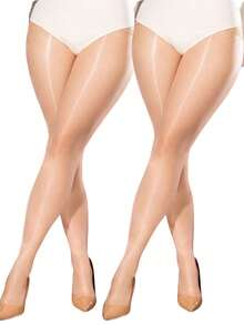 1/2 Pairs Women's Large Size Oiled Aurora Black Stockings Bottom Socks - Multicolor - View 21