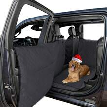 狗狗后座延伸垫 – 曾亮相《创智赢家》节目 – 适用于轿车、SUV 和中型卡车的硬底平台，承重 400 磅，防水 – 狗狗专用硬质后座垫 - 黑色 - 查看 8
