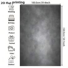 Gray Gradient Vintage Abstract Texture, Suitable For Portrait Photography Studio Props, Portrait Photography Banners, Vinyl Material - Dark Grey - View 4