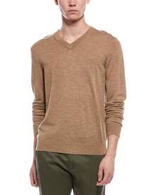 Bruno Magli Wool V-Neck Sweater - màu nâu - Xem 2