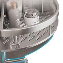 1 Bathroom Corner Shelf, Made Of Space Aluminum, No-Drilling Required. It Is A Triangular Wall-Mounted Shelf For The Bathroom, Toilet, Washstand, And Restroom Corner. Color: Silver. Bathroom Accessories Bathroom Tools