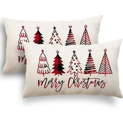 Christmas Pillow Cover 40x60 Set Of 2 Christmas Pillow Covers Snowflakes Pine Decorative Linen Pillow Cover For Cushions Christmas Decoration