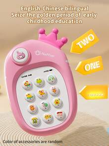 1 st. mini söt telefonleksak för bebisar, sensorisk inlärningsleksak för spädbarn pojkar och flickor, flera ljud- och ljuseffekter, tandsprickningsleksak, babypresent - Multifärgad - Visa 12