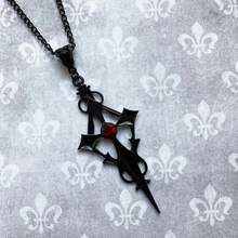 1pcs Black Pointed Cross Vampire Necklace, Gothic Jewelry,   Cross Pendant - đen-24 chiếc - Xem 4
