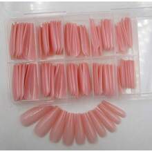 100pc Colored Coffin Press On Nails Long Nude Ballerina False Fake Nail Tips Full Cover Manicure Design Acrylic Nails For Women Teen FFgirls (Nude){Inchcolor_nameinch:InchNudeinch} - 裸體 - 查看 5