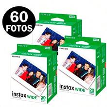 PACK 60 PELICULAS INSTAX WIDE - FUJIFILM- 60 FOTOS (3 paquetes de 20) - Blanco - Ver 1