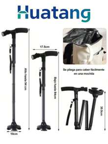 BASTON PLEGABLE CON LUZ - Negro - Ver 6