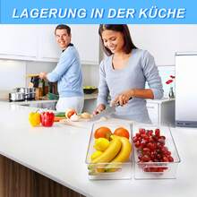 6 Stücke transparente Kühlschrankaufbewahrungsbehälter in 3 Größen, multifunktionale schubladenartige Lebensmittelaufbewahrungsboxen mit klaren Trennelementen, lebensmittelhaltende Aufbewahrungsboxen, platzsparende Küchenorganisationsboxen, moderne Lebensmittelkategorisierungsboxen, geeignet für Kühlschranktüren und Arbeitsplatten, lebensmittelechte Qualität - transparent - Übersicht 8