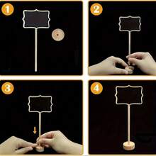 10pcs Wooden Mini Chalkboard Signs With Stands, Suitable For Buffet Food Labeling, Table Price Display, Wedding, Birthday Party And Special Event Decoration - Wood Color - View 5