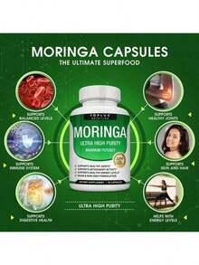 Selling Fast!Moringa Capsules 1200mg - Pure Moringa Powder For Immune, Gut Health 90 Capsules. Women's Health. - 2 - View 3