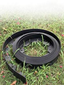 易于安装的PE塑料花园边缘装饰套件，配有坚固的锚栓 - 耐用的草坪边界，用于景观和草坪分隔 - 彩色 - 查看 4