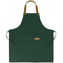 3 Pack Chef Apron Waterproof Adjustable With 2 Pockets For Men Women, Apron For CooFKing BaFKing Restaurant{Inchcolor_nameinch:InchGreenx1inch} - Greenx1 - Xem 1