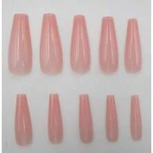 100pc Colored Coffin Press On Nails Long Nude Ballerina False Fake Nail Tips Full Cover Manicure Design Acrylic Nails For Women Teen FFgirls (Nude){Inchcolor_nameinch:InchNudeinch} - 裸體 - 查看 7