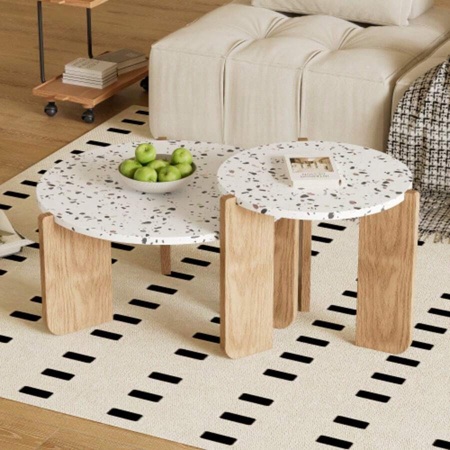 Modern Modular Coffee Table, Side Table, Living Room Coffee Table Set, Sofa And Balcony Side Table, Set Of 2