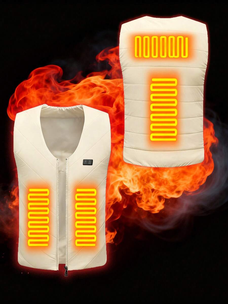 Men's Winter Warm V-Neck Intelligent 4-Zone Constant Temperature Heated Vest