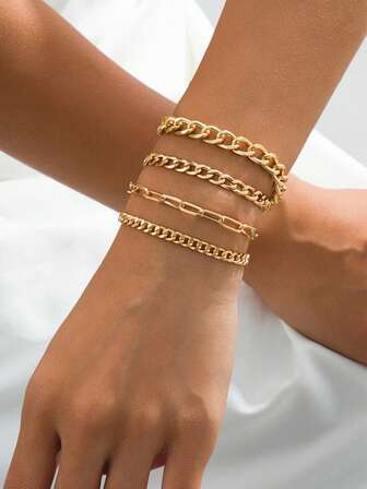 Elegant vintage armband med lager och kedja, minimalistiskt smyckeset för kvinnor, lämpligt för vardagsbruk och festivaler, present