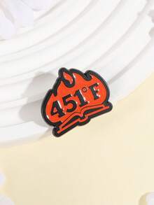 1pc 451 Book Flame Enamel Needle Creative Fun Brooch Clothes Backpack Jewelry Gift For Friends Jewelry Gift - Multicolor - View 6