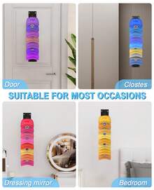 2 Pack Hat Organizer For Baseball Caps, Hat Rack For Wall With Strong Adhesive, Wall Mounted Hat Hooks Hold Up To 18 Hats For Closet Door And Bedroom (16x2.3 Inch) - 黑色 - 查看 7