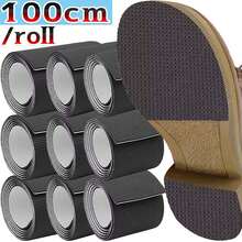 1 Roll Thick Anti-Slip Durable Shoe Sole Stickers - Wear-Resistant For High Heels, Sneakers And Sandals, Noiseless, Odorless, Black Textured Surface For Enhanced Traction, Shoe Accessories Insulation, Galentines, Puppy, Carnival