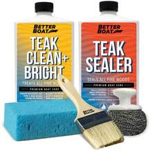 Teak Cleaner And Sealer Kit, Includes Brightener, For Wood Restoration, Outdoor Furniture, Boats, Indoor Furniture, Shower Stools, Cleans, Restores, Seals Stains - Tan - View 1