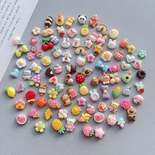 50pcs Assorted Cartoon Animal & Flower Flat Back Stones, Suitable For DIY Scrapbooking, Wedding Decoration, Buttons, Earrings, Hair Accessories, Craft Decor Stickers (Mini Size)