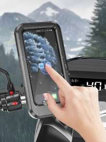 Waterproof Motorcycle/Bike Phone Mount - Abs 360° Rotatable, Extendable & Rainproof Magnetic Telescopic Phone Holder With Ipx6 Waterproof Case, High-Sensitivity Touchscreen & Camera Window - Multicolor - View 2