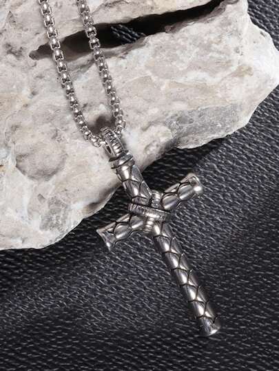 1PC New Retro Stainless Steel Pendant Necklace For Men And Women Religious Cross Necklace Amulet Jewelry Accessories Gift