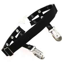 1Pcs Gothic Heart Leg Harness - Double-Row Studded Leather Garter With Adjustable Chain, Punk Dance Accessory For Stage Performance - Nâu sẫm - Xem 4