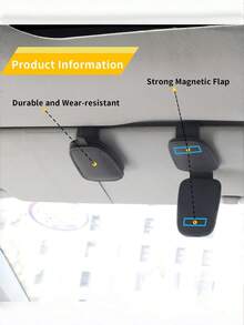 Giá đỡ kính xe hơi, kẹp kính râm, hộp đựng kính da từ tính, kẹp thẻ vé xe hơi, phụ kiện che nắng xe hơi, đồ dùng cần thiết cho xe hơi, phụ kiện xe hơi dễ thương, đồ dùng du lịch, phụ kiện ngày lễ, quà tặng unisex - Nhiều màu - Xem 4