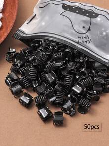 50pcs/Set Women's Black Mini Hair Clips (Random Color) Hair Claws Claw Clips Hair Jaw Clip Hair Clamps Hair Clutch Hair Catcher Clip, School Stuff, College Fall Winter Hair Accessories For Women For Vacation Outfits Woman - Black - View 5