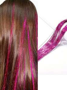 Tóc giả kim tuyến bóng mượt, tóc nối tổng hợp, tóc giả cắt laser, tóc nối kim tuyến nhiều màu sắc. - Nhiều màu - Xem 14