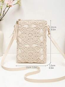 New Small Crossbody Bag For Women, Niche Beach Side Versatile Shoulder Bag, Fashionable Mini Square Envelope Bag, Versatile Ins Casual Crossbody Vacation Beach Bag - Multicolor - View 8