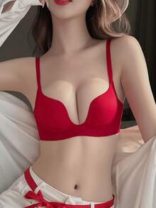 Red Soft & Comfortable Minimizer Bra For Small/Flat Bust, Lift & Support - Red - View 2