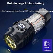 Mini LED Flashlights High, Flashlights, Flashlight 5 Modes Torch, Rechargeable Flashlights Torch, Waterproof Emergencyyy Flashlights, Flash Light Accessories For Outdoor, Camping, Hiking - Black - View 5