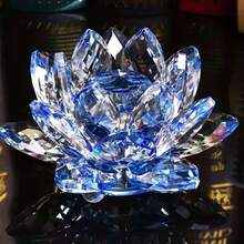 Crystal Lotus Round Ornament, Decor For Living Room, Office Desk, Jewelry Cabinet, Fish Tank, Creative Home Decor, Small Craft Ornament - Multicolor - View 5