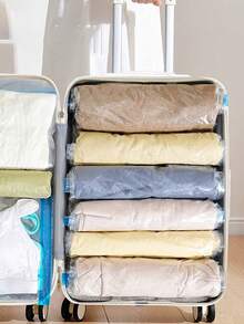 Vakuumverschluss Aufbewahrungstaschen, Kompressionstaschen, Handrollverschluss Tasche zum Reisen für Kleidung, Gepäck, Koffer, Großraum Daunenjacken Aufbewahrungstasche, hergestellt aus TPU, reißfest, wasserdicht, langlebig, Entlüftung durch Einwegventile, transparentes Design Kleidersack, wasserdichte Tasche, Kleidungsorganizer, Kleideraufbewahrung, Packtaschen, Reiseutensilien, Reiseorganizer - Verschiedenfarbig - Übersicht 2