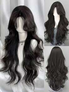 26英寸合成纤维假发，中分长卷金色假发，适合日常佩戴、节日、旅行、派对、角色扮演、万圣节、圣诞节等场合。 - 金色 - 查看 2