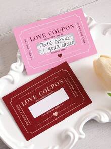 10pcs Scratchable Heart-Shaped Coupon, Handmade Valentine's Day Love Coupons, Valentine's Day Card, Greeting Card, Creative Birthday Gift (Suitable For Both Men And Women), Couple/Spouse Gift, Wedding Anniversary Gift, Mother's Day Card, Surprise Gift, Valentine's Day Gift, Party Favor, Party Game - Multicolor - View 6