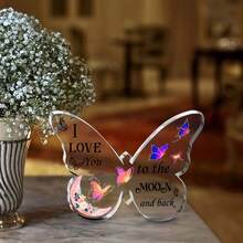 1 Acrylic Butterfly Desktop Ornament, Perfect For New Year And Valentine's Day, Conveying Romantic Floral Messages Of Affection, Valentine's Day Gift, Valentine's Day Decoration - White - View 4