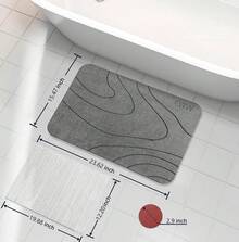 Stone Bath Mat, Diatomaceous Earth Bath Mat, Quick Drying Bath Stone Mats For Bathroom Kitchen, Easy To Clean 23.62x15.47, Grey Shower