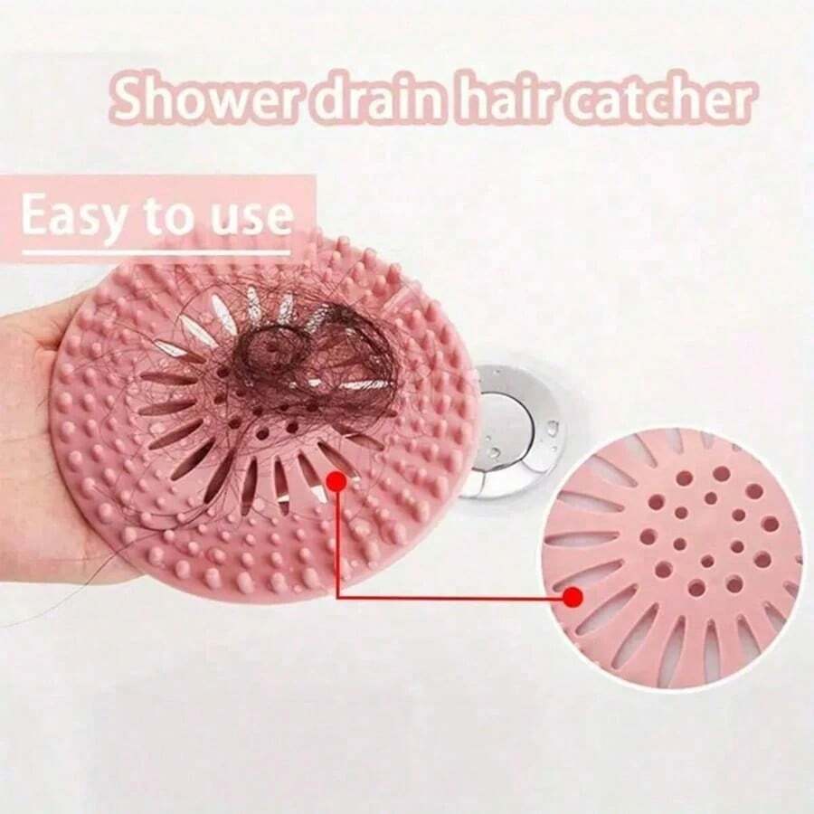1 Set Of Sewer Hair Collector To Keep The Sewer Clean And Unobstructed, Shower Drainage Filter Hair Collector Set, Home Bathroom Decoration, Toilet, Kitchen Sink, Anti Clogging And Anti Odor Floor Drain Cover - 粉色 - 查看 1