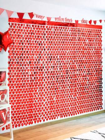 6.56 * 3.28ft - Valentines Hearts Decorations,Valentines Party Decoration,Red Heart Shape Tinsel Foil Fringe Curtain Valentines Photo Backdrop,Streamer Backdrop For Birthday,Engagement,Wedding,Valentines Day Decoration, Hanging Hearts, Valentine's Day Decorations, Large Heart,Restaurant Decoration, Hotel Decoration, Bedroom Decoration, Living Room Decoration;