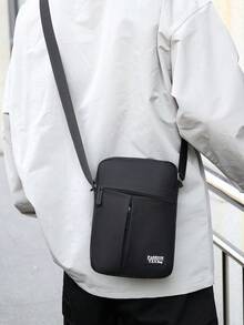 Large Capacity Fashion Men's One Shoulder Diagonal Messenger Bag, Multi-Functional Adjustable Strap Zipper Closure, Multi-Compartment Practical Storage Men's Bag Pouch