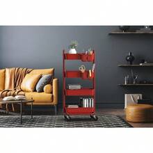 Kitchen Spice TrolleySimple Houseware Carro multifuncional de 4 niveles con cubos colgantes rojoKitchen Spice Trolley - rojo - Ver 7