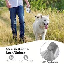 [Retractable Leash] LED Retractable Dog Leash | 1pc 16ft | Durable PVC | Adjustable, Built-In Light | Dog Leash For Small & Medium Dogs | Nighttime Walks & Jogs - Pink - View 6