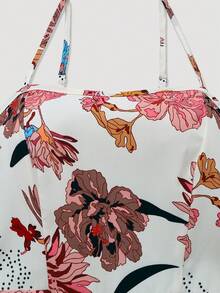 两件套女士优雅碎花雪纺连衣裙和外套套装，浪漫约会、度假春夏装扮 - 彩色 - 查看 7