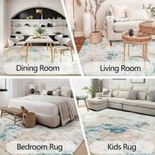 1PC Modern Abstract-Style Large-Area Carpet, Featuring Premium High-Density Thick Material. This Luxurious Carpet Boasts Personalized Pattern Designs That Complement Various Home Decor Styles. Machine-Washable With Anti-Slip Backing, Available In Multiple Sizes For Living Rooms, Bedrooms, And Entryways, Suitable For Year-Round Use.