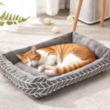 1 pieza Cama para gato, Nido universal para gato de 4 estaciones, Esterilla grande para gato/mascota, Cama para perros Teddy/pequeños, Sofá cálido para mascotas, Colchoneta para dormir de mascotas, Cama cómoda para mascotas